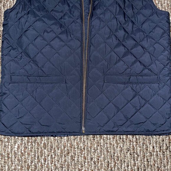 J. Crew Factory CREWCUTS Navy Blue Quilted Walker Puff Vest Jacket XL Full Zip - Picture 9 of 12